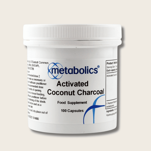 Activated Coconut Charcoal - 100 Capsules - Metabolics