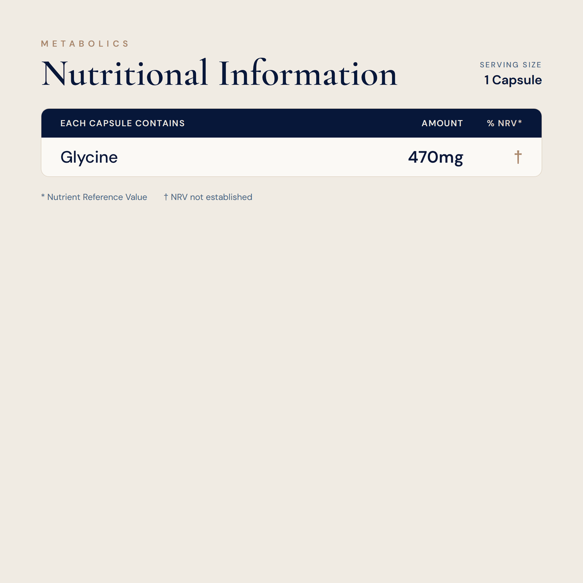 Glycine - 100 capsules - Metabolics