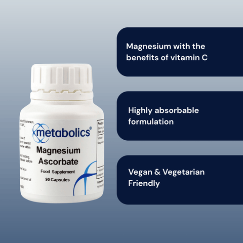 Magnesium Ascorbate (Pot of 90 capsules) - Metabolics
