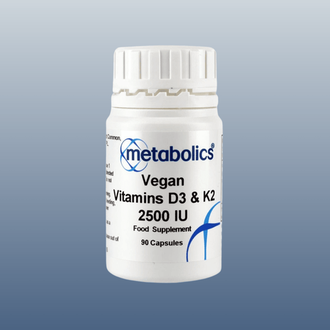 Vegan Vitamins D3 and K2 2500 IU Capsules - Metabolics