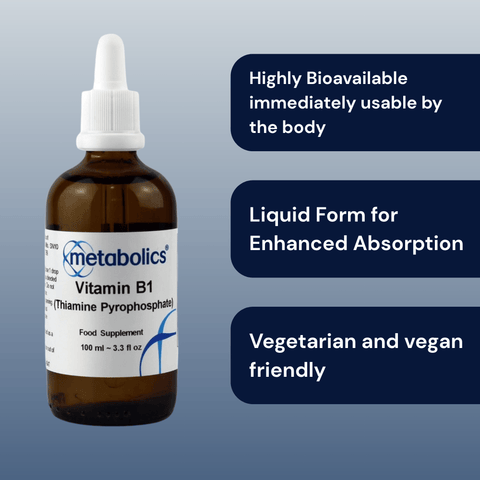 Vitamin B1 Thiamine Pyrophosphate Liquid | Active B1 for Energy & Heart Health - Metabolics