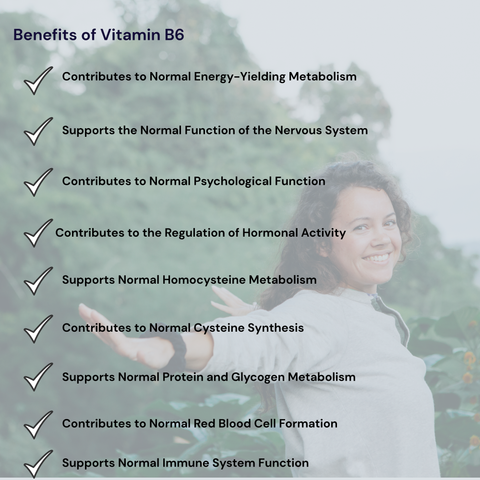 Text detailing the benefits of Ionic Magnesium with a blurred background of a woman in trees