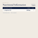 Arginine - 100 capsules - Metabolics