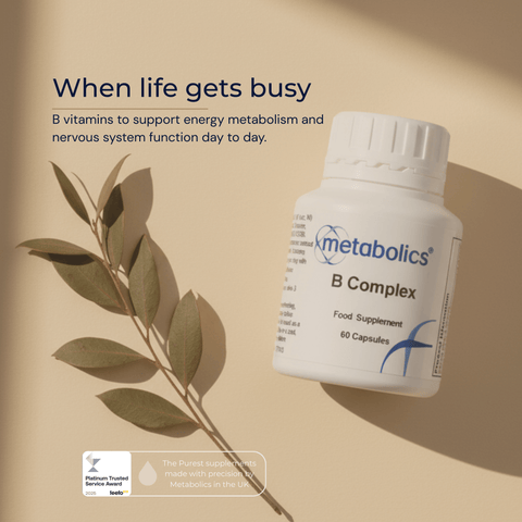 B Complex Capsules | High Strength Vitamin B Supplement for Energy & Metabolism - Metabolics