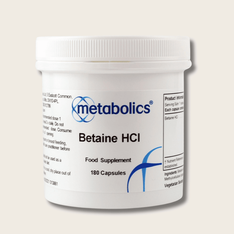 Betaine HCl - 180 capsules - Metabolics