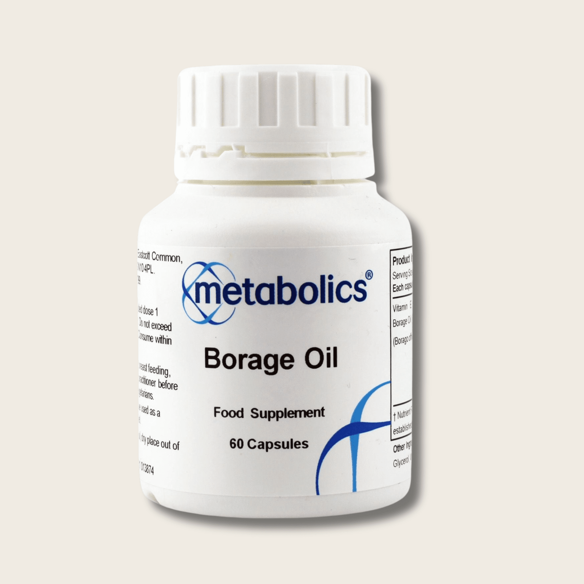 Borage Oil 1000mg - 60 soft gel capsules - Metabolics
