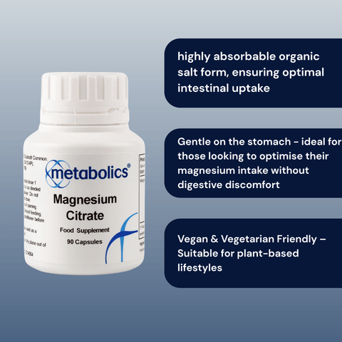 Magnesium Citrate (Pot of 90 capsules) - Metabolics