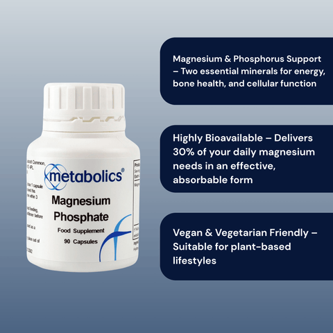 Magnesium Phosphate (Pot of 90 capsules) - Metabolics