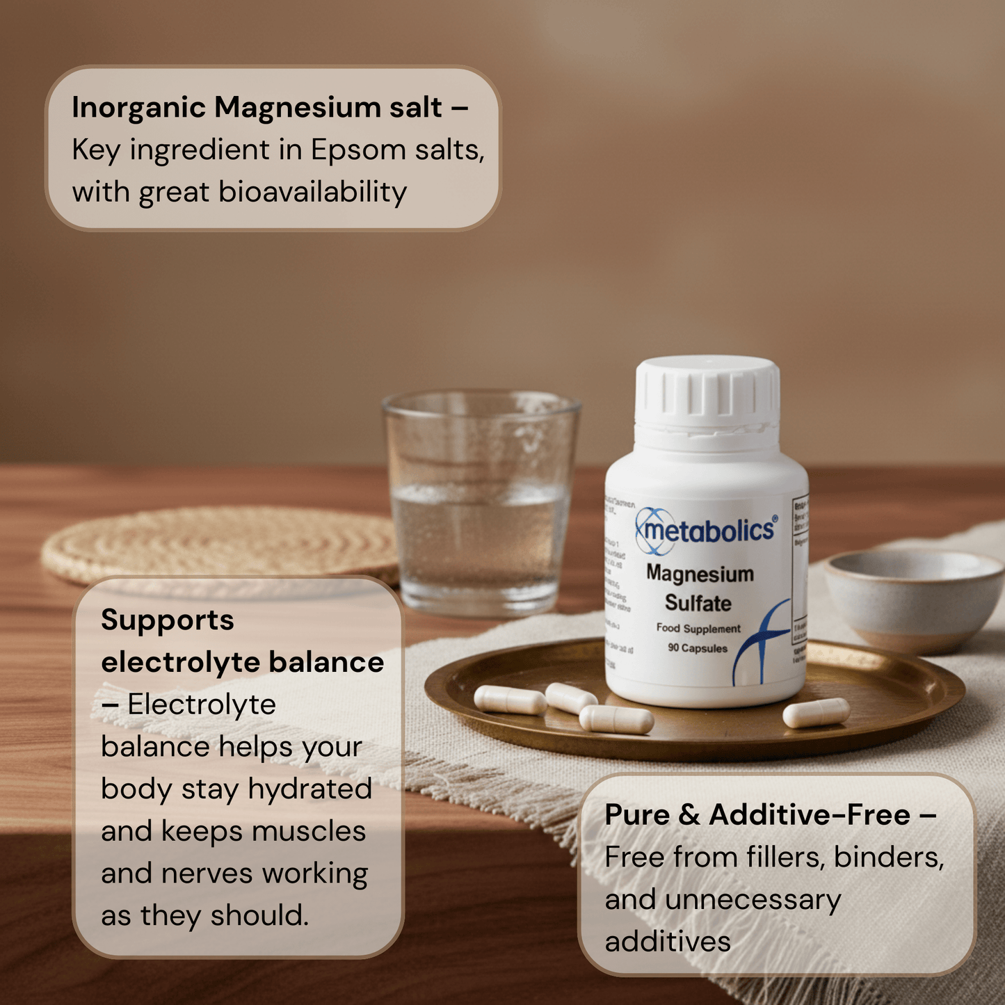 Magnesium Sulfate Capsules | Magnesium for Detox, Muscles & Relaxation - Metabolics
