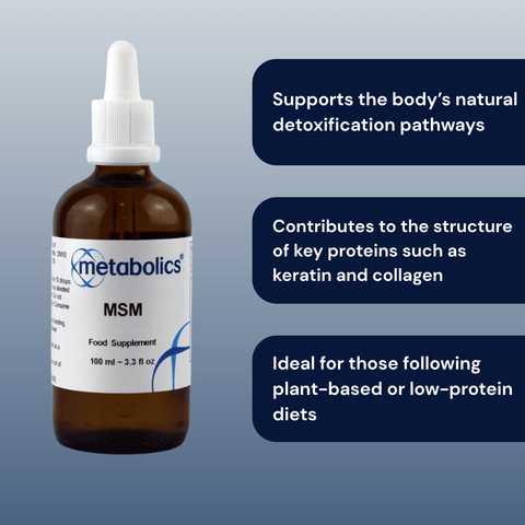 MSM liquid 100ml | Pure Methyl Sulphonyl Methane - Metabolics