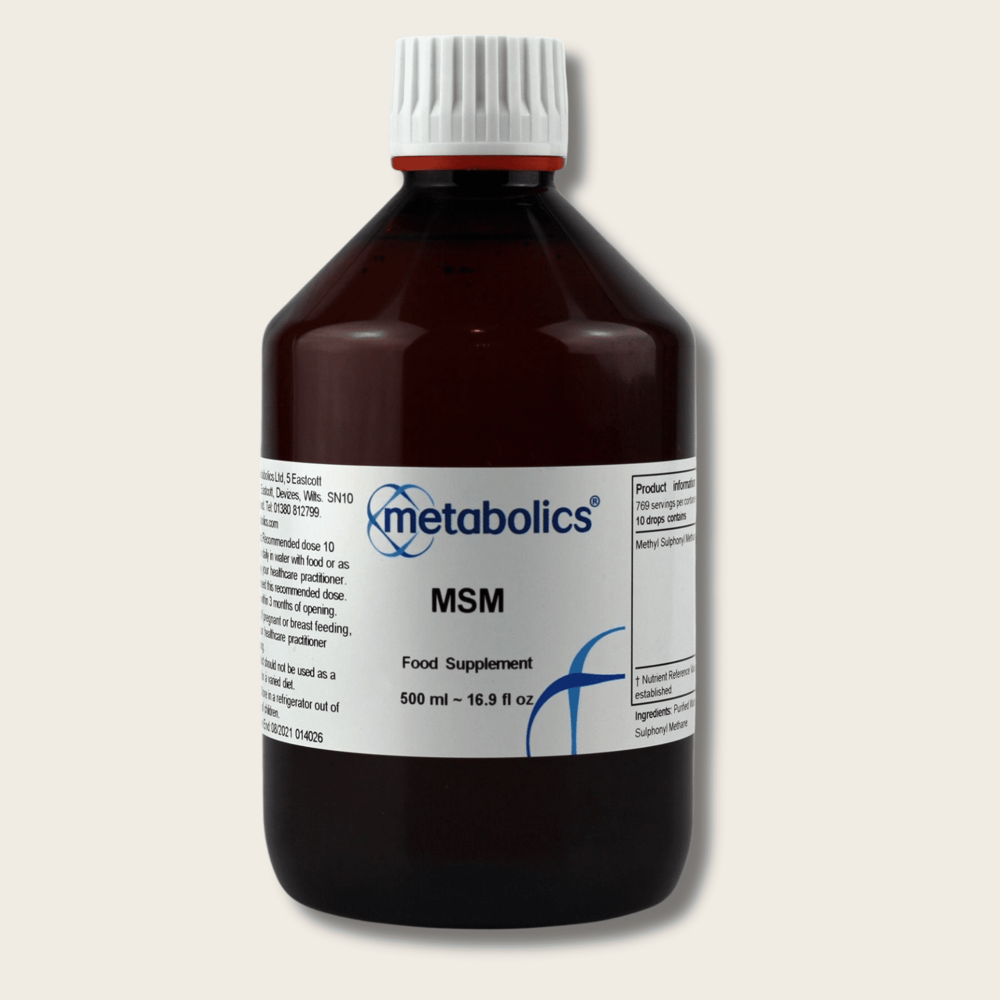 MSM liquid | Pure Methyl Sulphonyl Methane - Metabolics