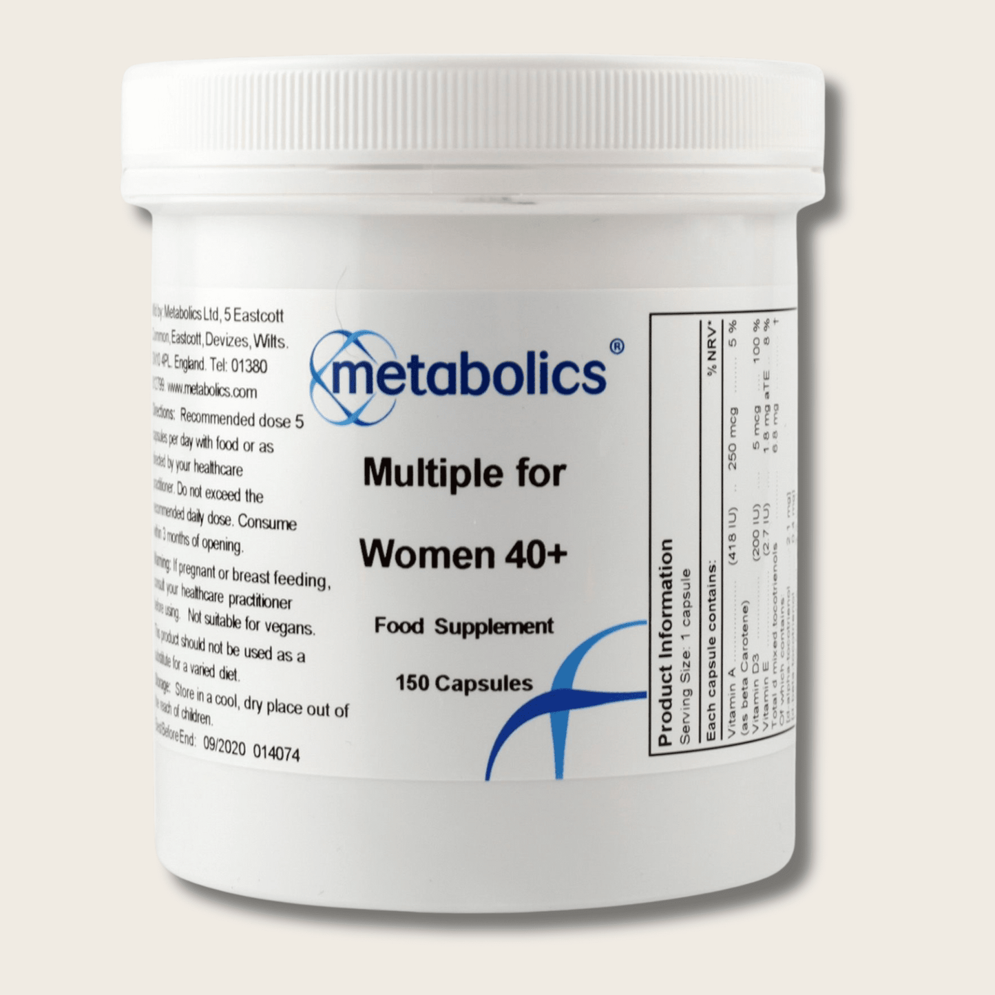 Multiple for Women 40 + (Pot Of 150 Capsules) - Metabolics