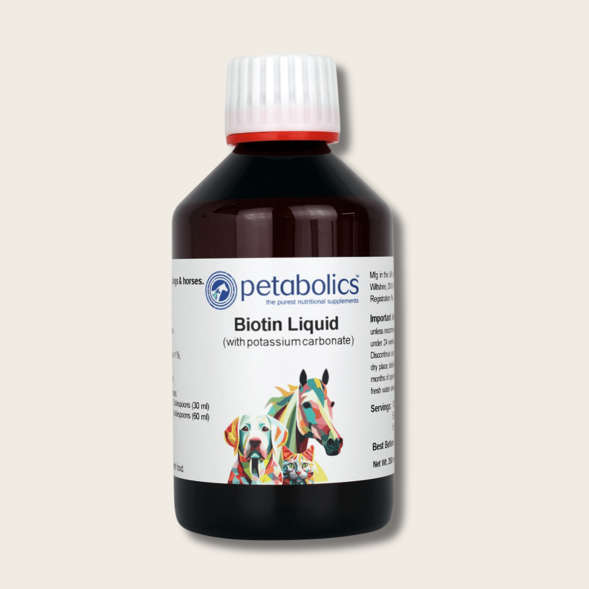 Petabolics Biotin (with potassium carbonate) Liquid Supplement - Metabolics