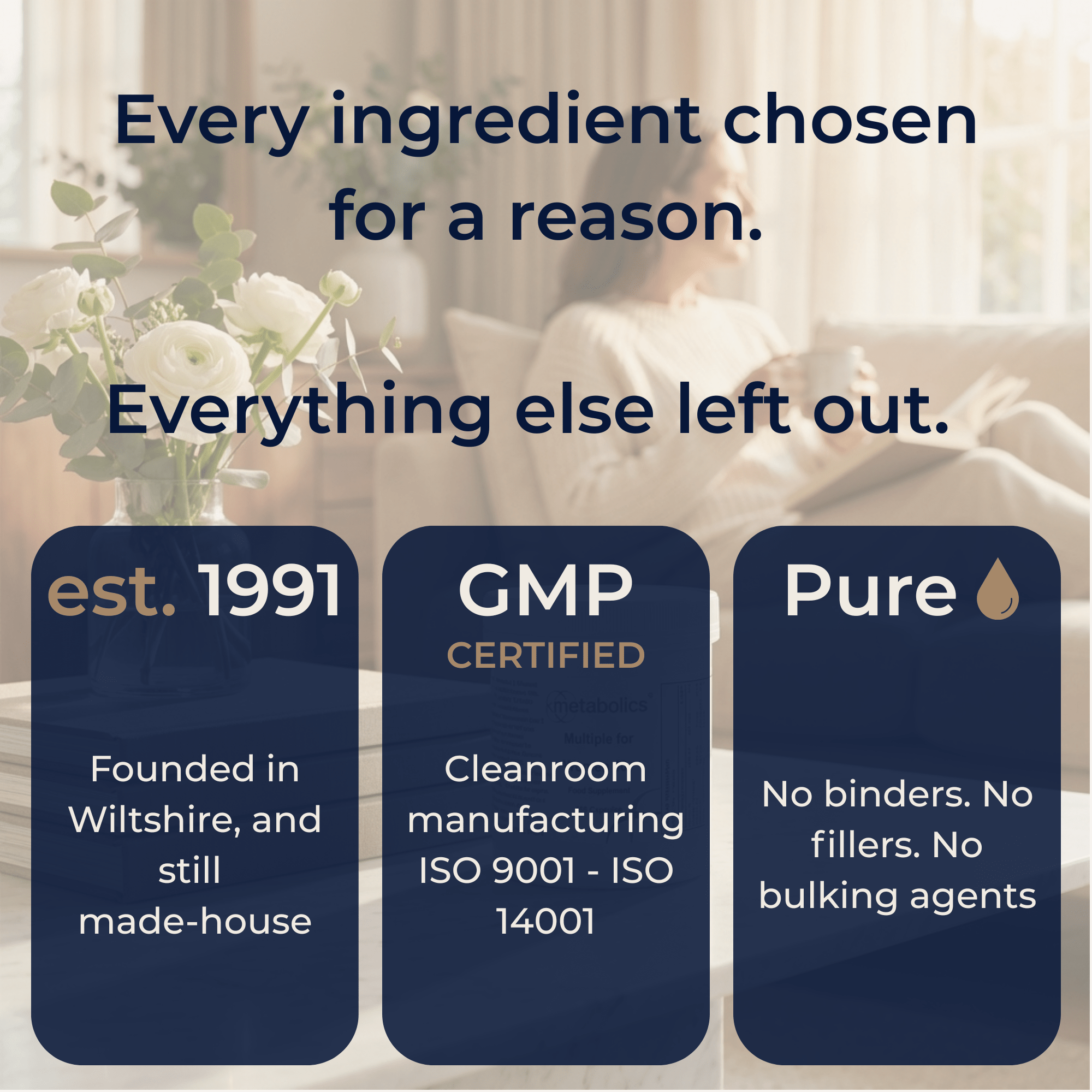 Every ingredient chosen for a reason - everything else left out