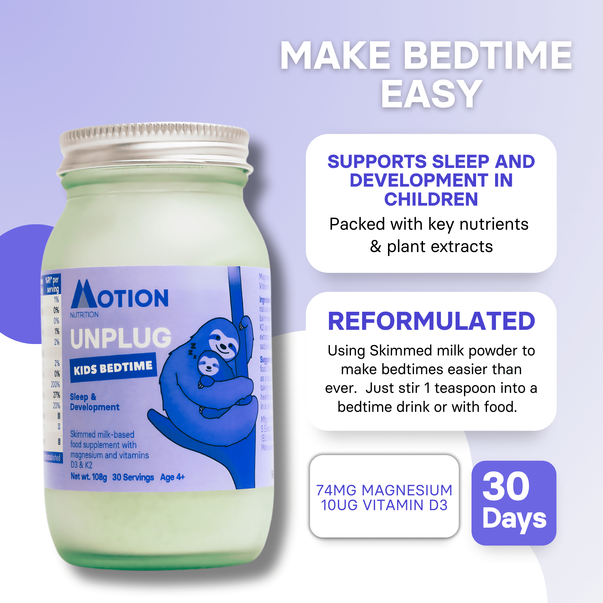 Unplug | Kids Bedtime Sleep Supplement | Motion Nutrition – Metabolics