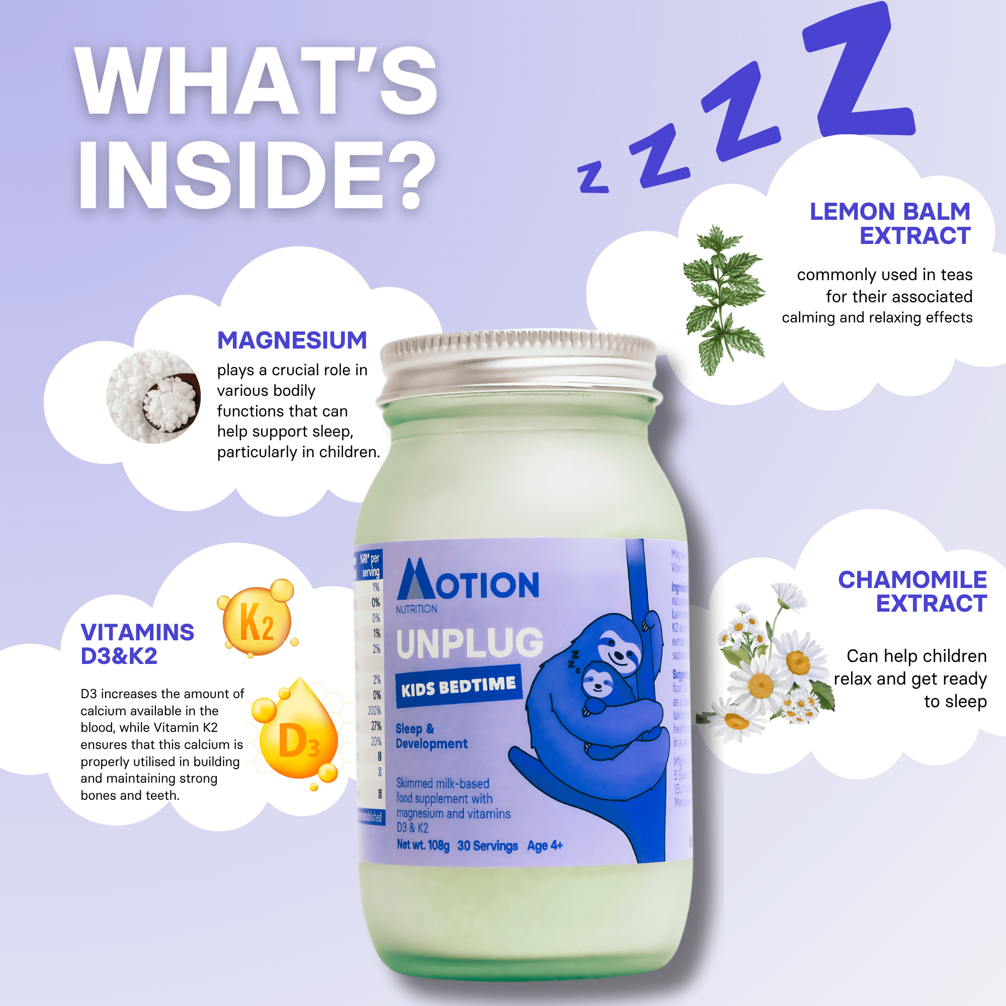 Unplug | Kids Bedtime Sleep Supplement | Motion Nutrition – Metabolics