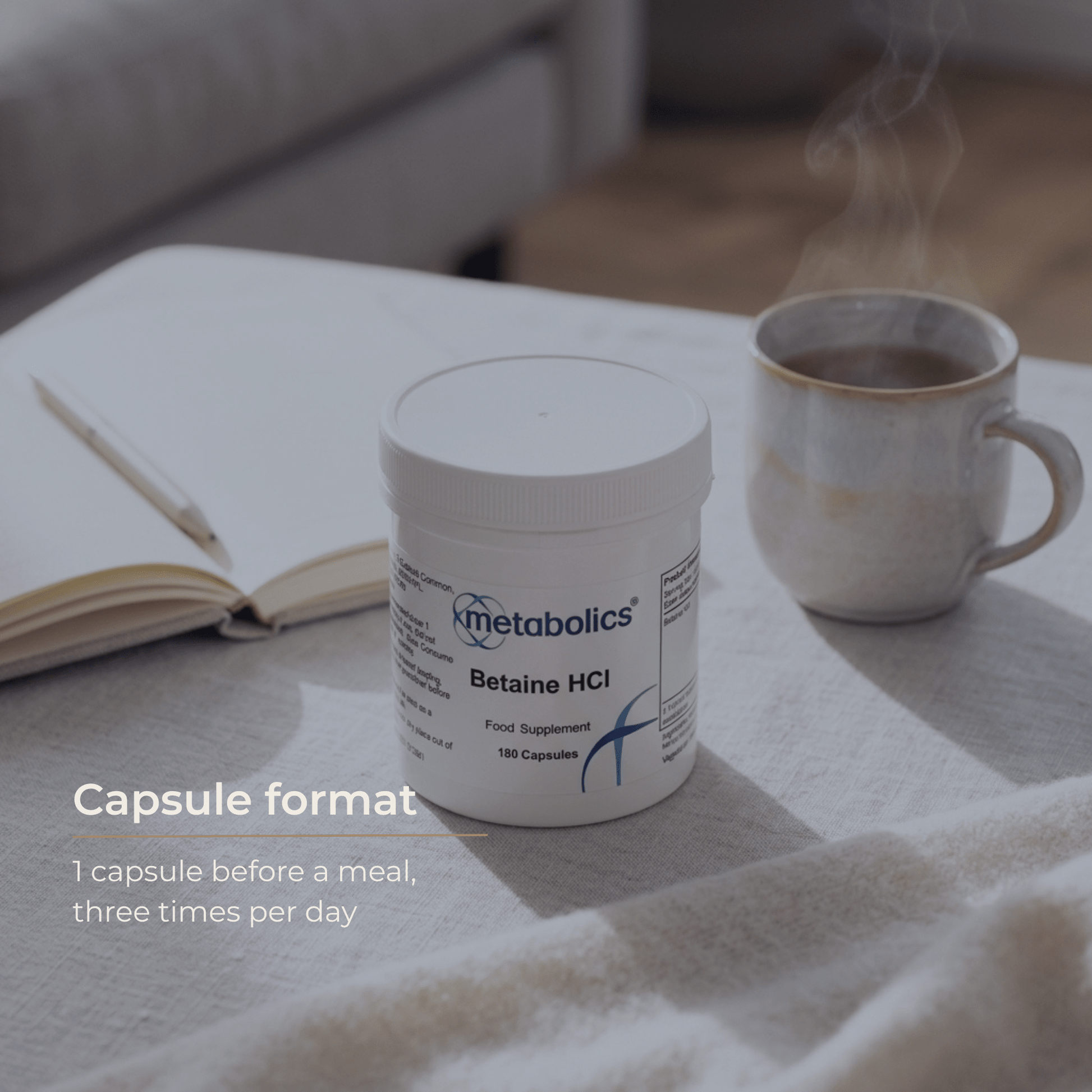 US Betaine HCl - 180 capsules - Metabolics