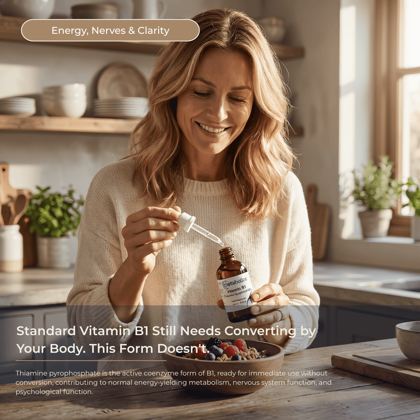 US Vitamin B1 Thiamine Pyrophosphate Liquid | Active B1 for Energy & Heart Health - Metabolics