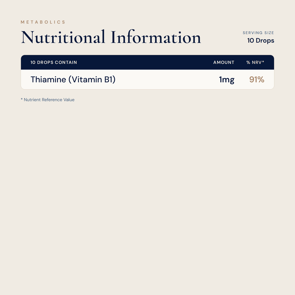 Vitamin B1 (Thiamine HCL) Liquid - Metabolics