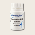 Vitamin D3 2,500 IU + Vitamin K2 (MK - 7) Capsules – Synergistic Bone, Heart & Immune Support - Metabolics