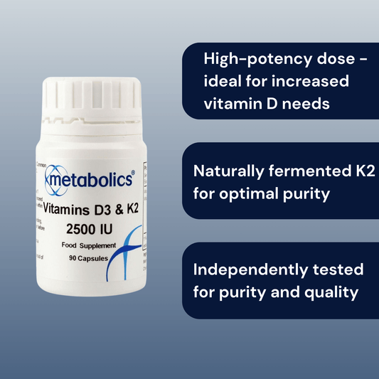 Vitamin D3 and K2 2500 IU - Metabolics