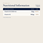 Vitamin D3 And K2 - 90 Capsules - Metabolics