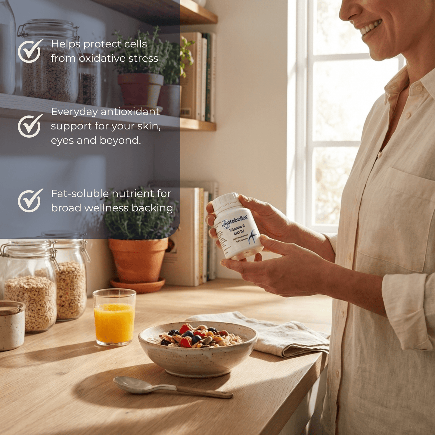 Vitamin E 400 IU - 100 Capsules - Metabolics