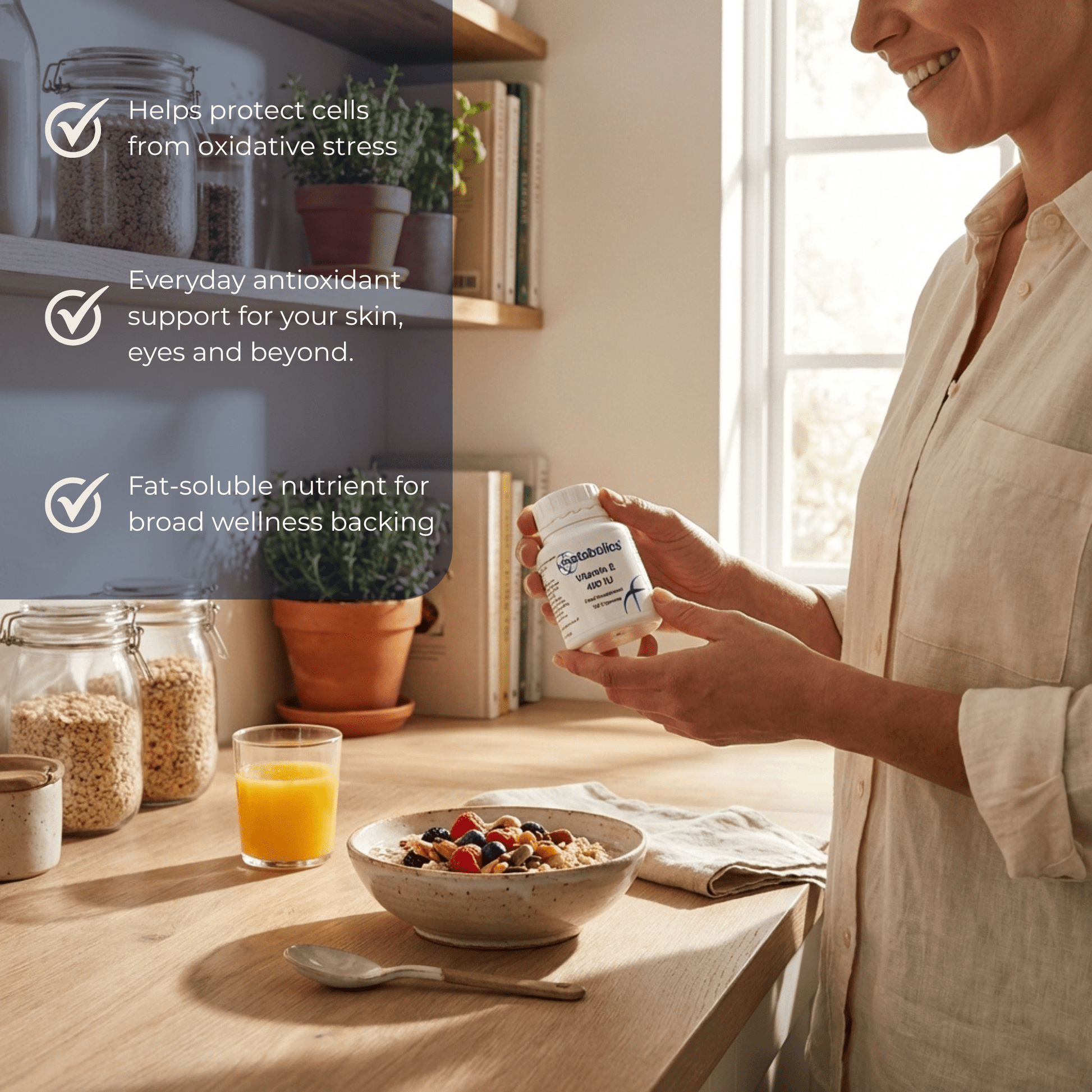 Vitamin E 400 IU - 100 Capsules - Metabolics