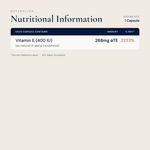 Vitamin E 400 IU - 100 Capsules - Metabolics