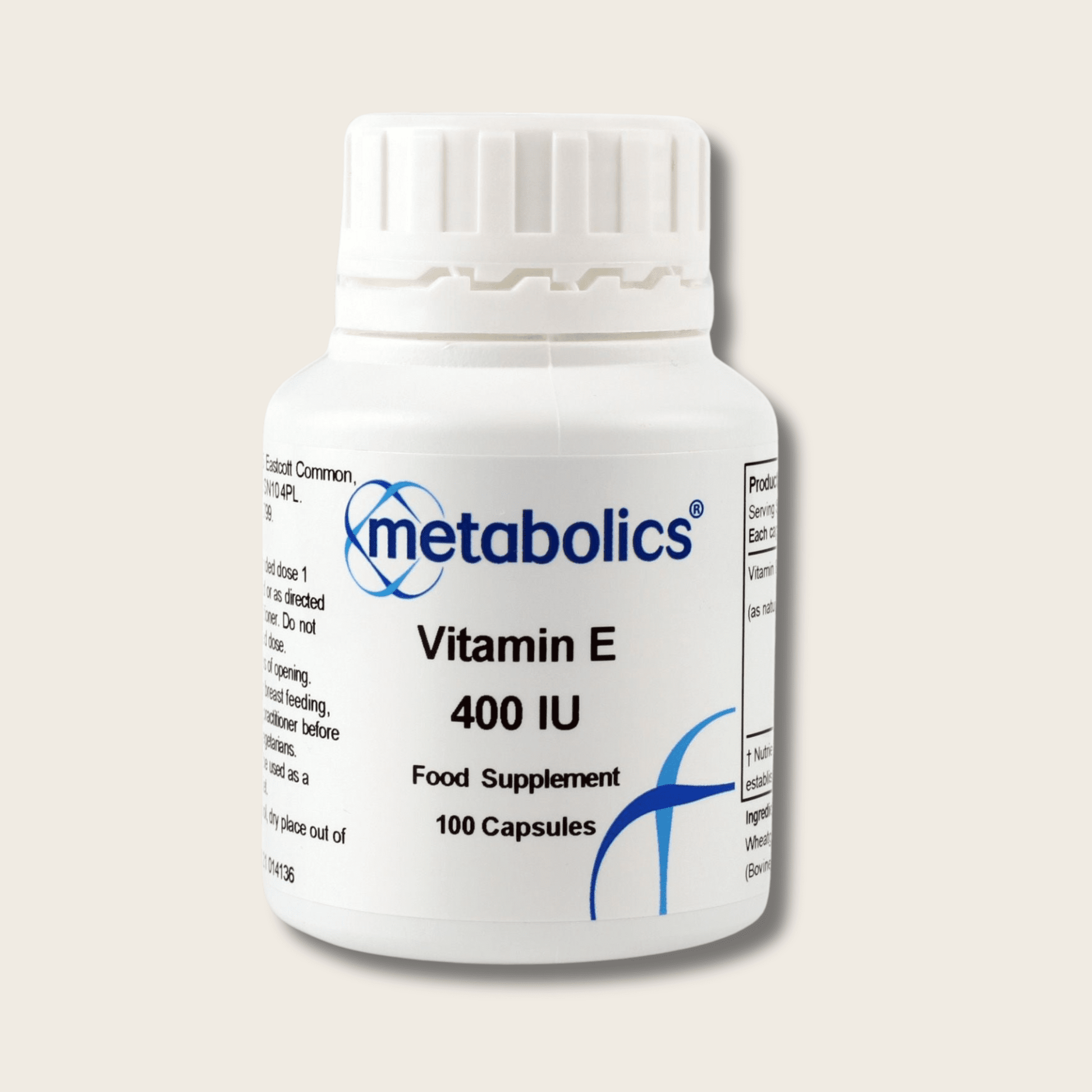 Vitamin E 400 IU - 100 Capsules - Metabolics