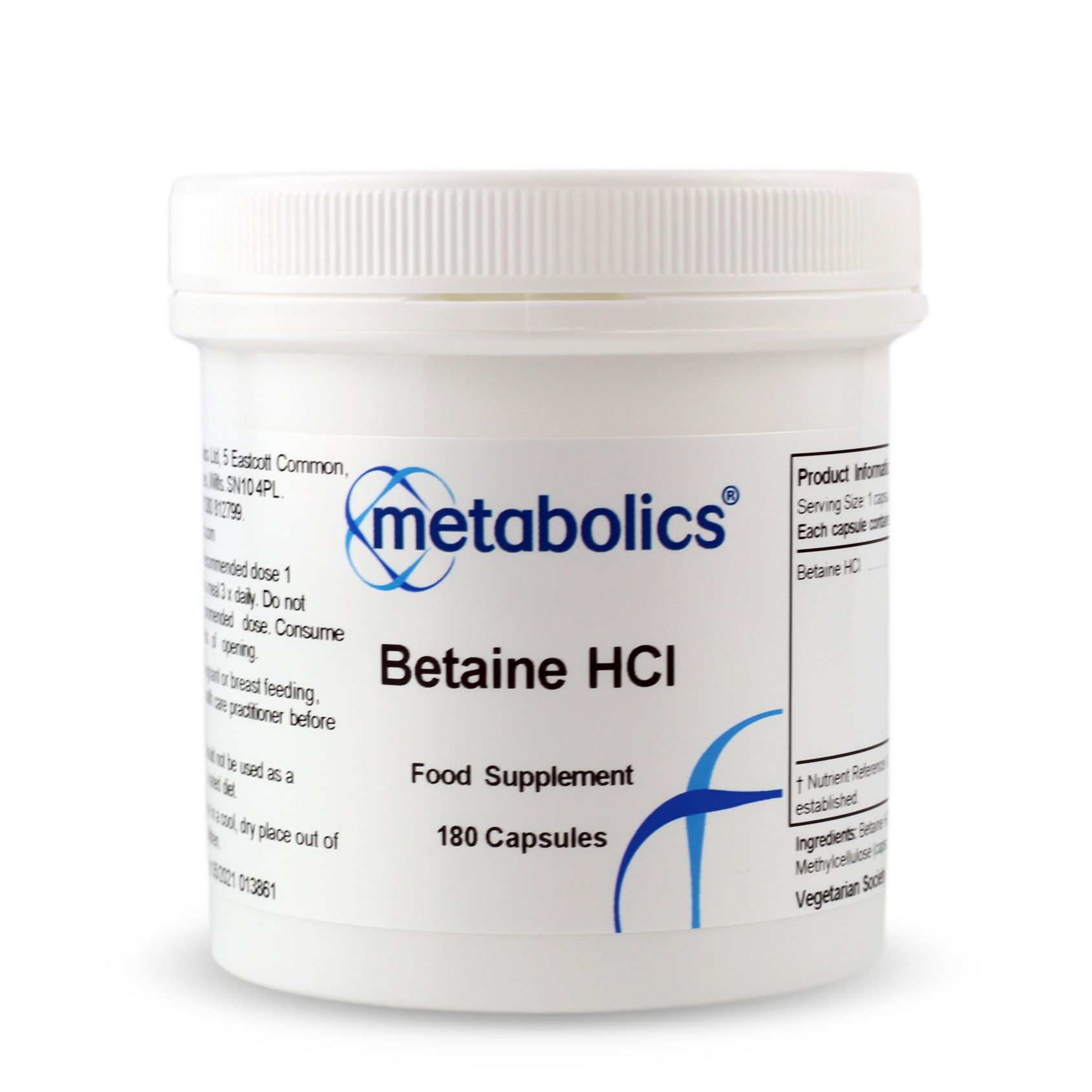 Betaine HCl (Pot of 180 capsules)